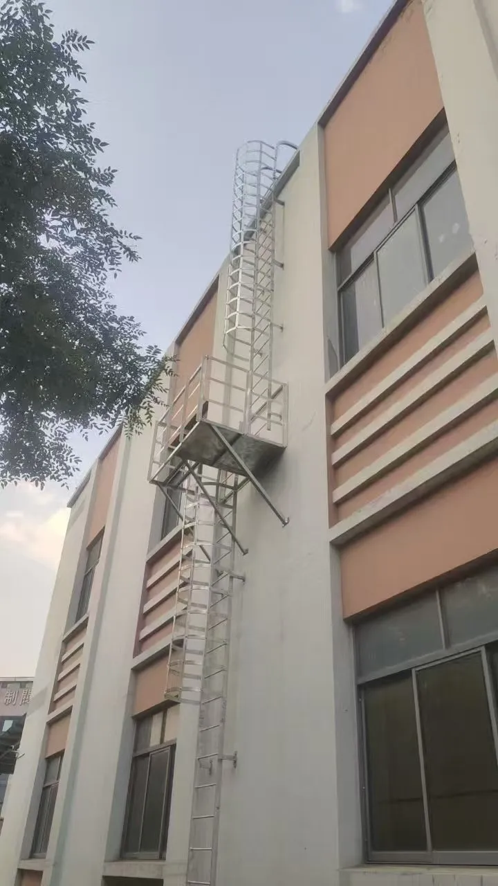Fixed ladder install with rest platform