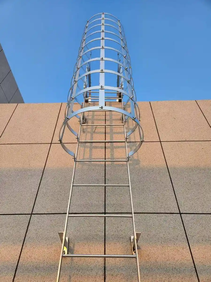 Walk thru gate kit on a fixed ladder