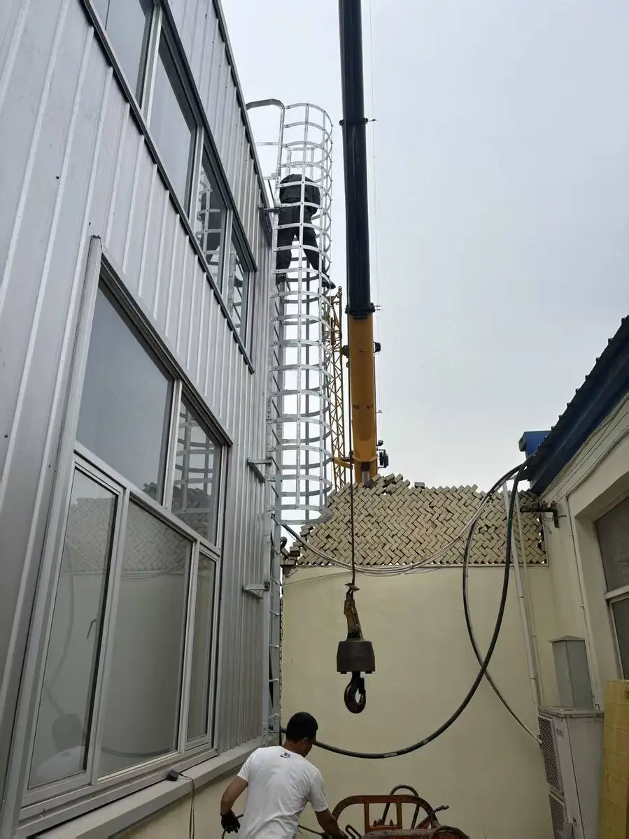 Fixed ladder installation cost with rest platform