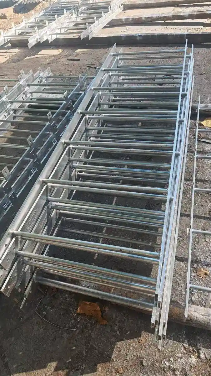 Cage fixed ladder install with PFAS ready fall protection