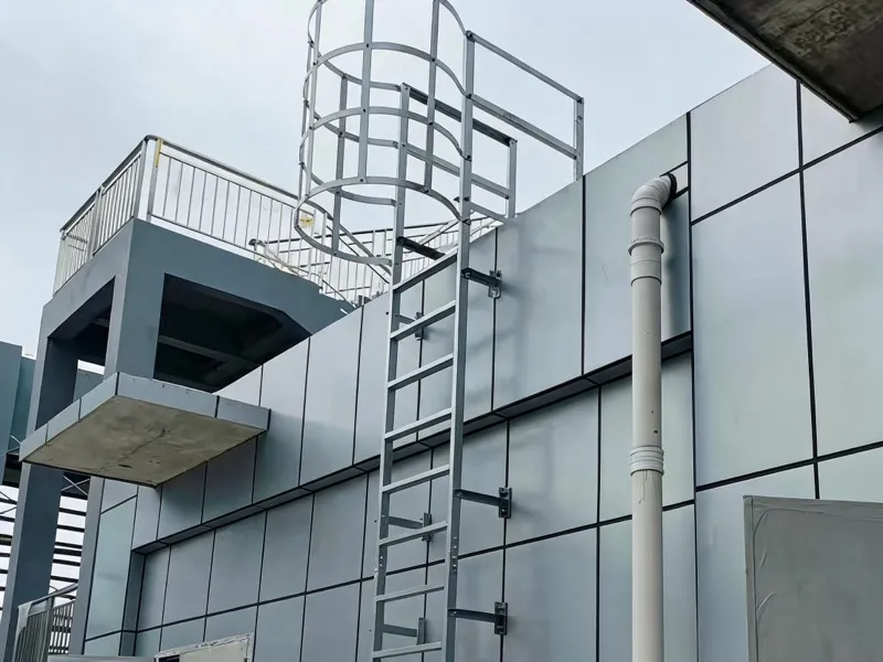 Dengtai factory with fixed ladder on modern facade