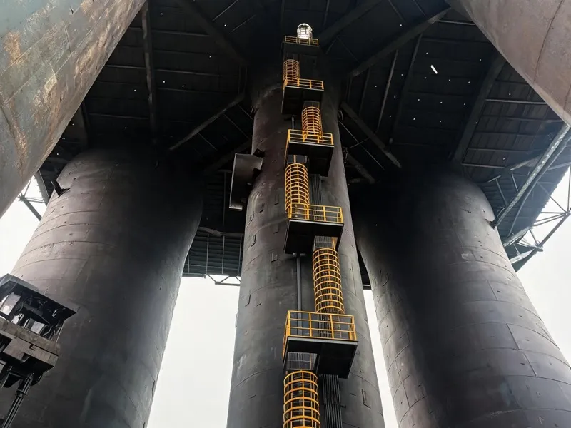 Dengtai Fixed ladder application for industrial roof access — factory installation