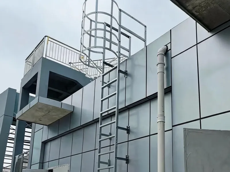 Dengtai Fixed ladder installation pre-assembled at Dengtai factory — factory installation — factory installation